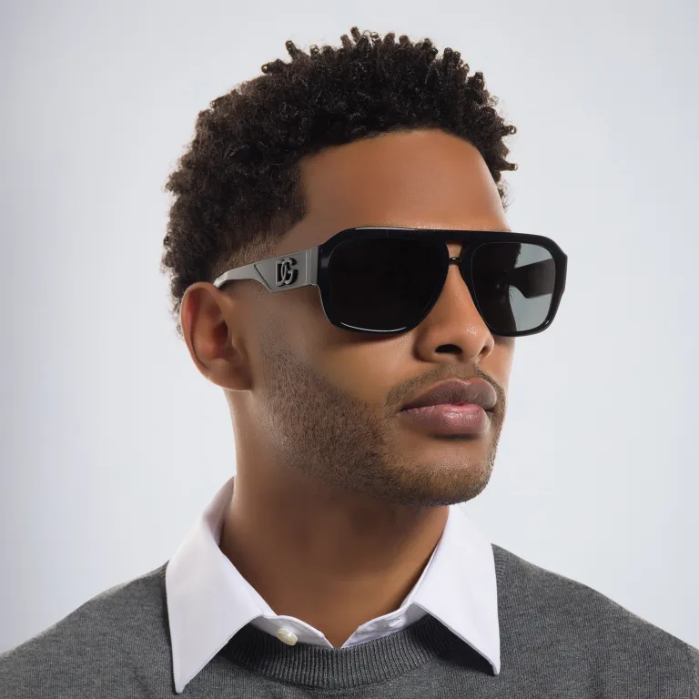Shop Dolce & Gabbana Pilot Sunglasses in Black online.