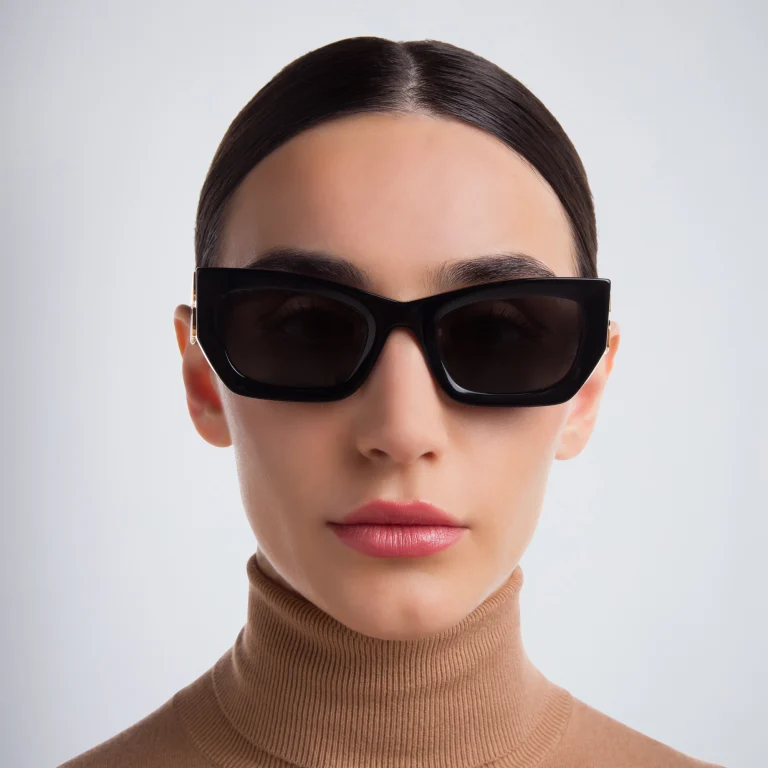 Shop MIU MIU Rectangle Sunglasses in Black online.