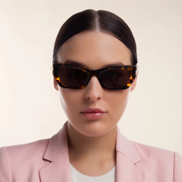 Shop MIU MIU Rectangle Sunglasses in Havana online.