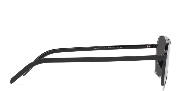 Shop PRADA Rectangle Sunglasses in Black online.