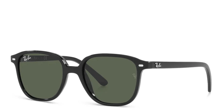Shop Ray-Ban Junior Leonard Kids Square Sunglasses in Black online.