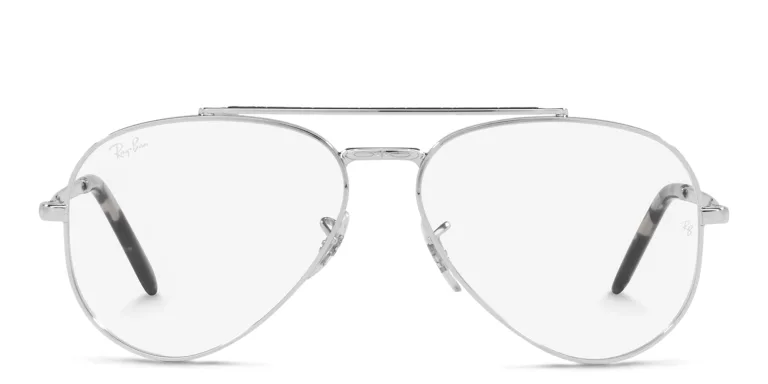 Shop Ray-Ban Unisex Wide Pilot Eyeglasses in Silver online.