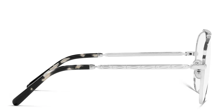 Shop Ray-Ban Unisex Wide Pilot Eyeglasses in Silver online.