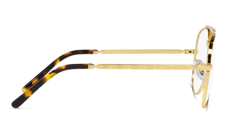 Shop Ray-Ban Unisex Wide Pilot Eyeglasses in Gold online.
