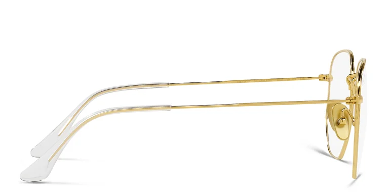 Shop Ray-Ban Hexagonal Unisex Eyeglasses in Gold online.