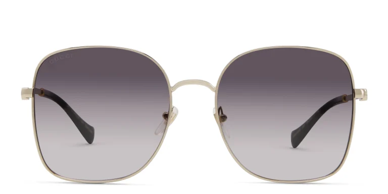 Shop GUCCI Square Sunglasses in Gold online.