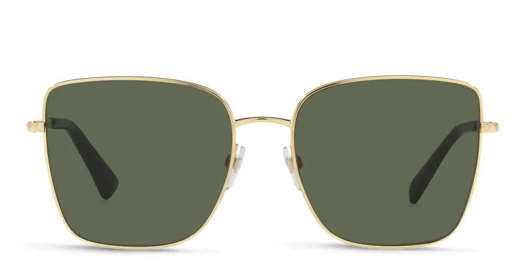 Shop VALENTINO Engraved Logo Butterfly Sunglasses in Gold online.