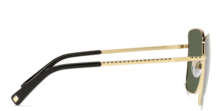 Shop VALENTINO Engraved Logo Butterfly Sunglasses in Gold online.