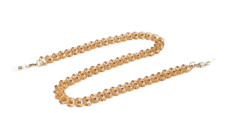 Shop The Book Club Unisex Acetate Glasses Chain in Gold online.