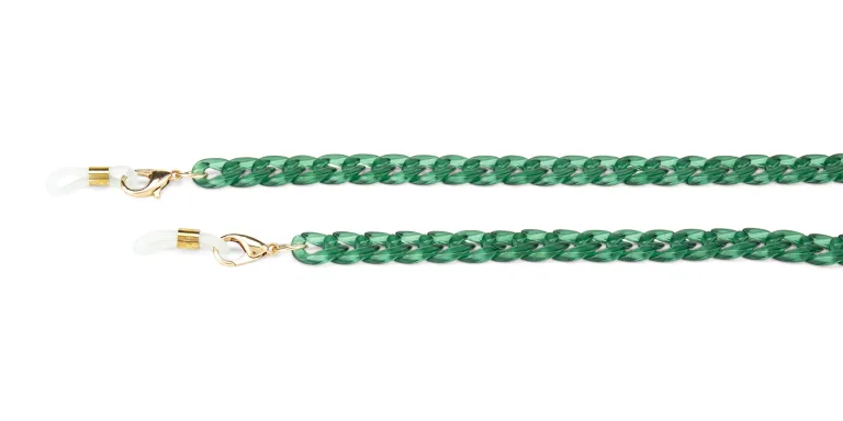 Shop The Book Club Unisex Acetate Glasses Chain in Green online.