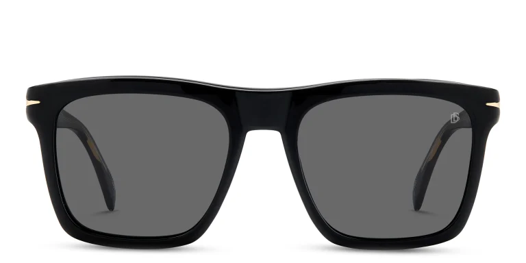 Shop DAVID BECKHAM Square Eyeglasses in Black online.