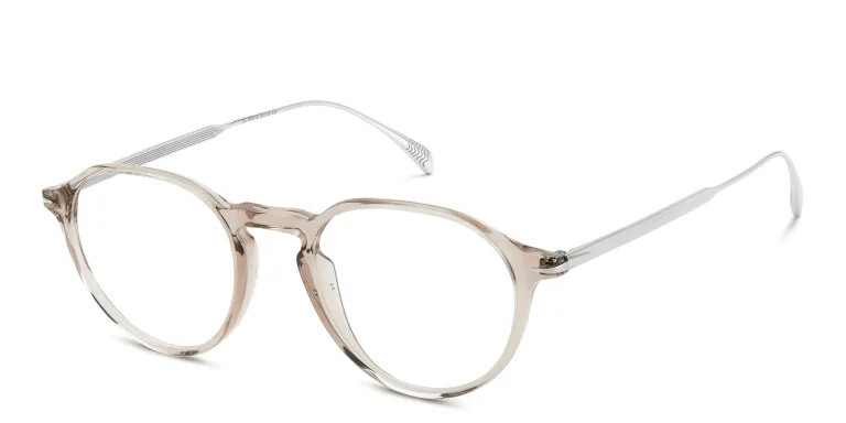 Shop DAVID BECKHAM Panthos Eyeglasses in Clear online.