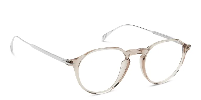 Shop DAVID BECKHAM Panthos Eyeglasses in Clear online.