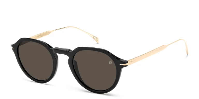 Shop DAVID BECKHAM Round Sunglasses in Gold online.