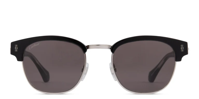 Shop Cartier Signature 'C'de Cartier Square Sunglasses in Black online.