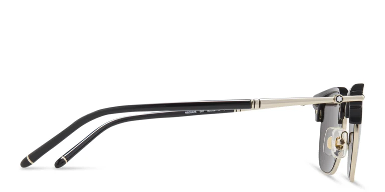 Shop MONTBLANC Square Sunglasses in Black online.