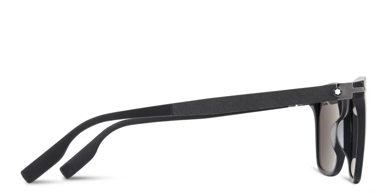 Shop MONTBLANC Rectangle Sunglasses in Black online.