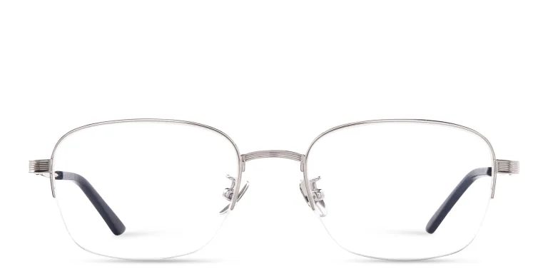 Shop Cartier Signature 'C'de Cartier Rectangle Eyeglasses in Silver online.