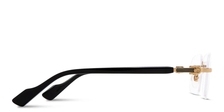 تسوق Web Wide Rimless Rectangle Eyeglasses غوتشي بلون Gold أونلاين.