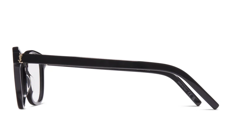 Shop SAINT LAURENT Square Eyeglasses in Black online.