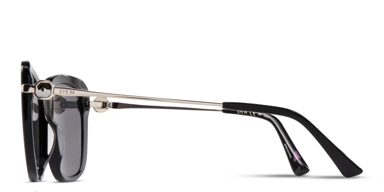 Shop EYE'M Square Sunglasses in Black online.