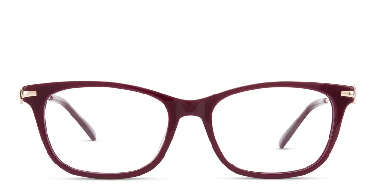 Shop EYE'M Rectangle Eyeglasses in Red online.