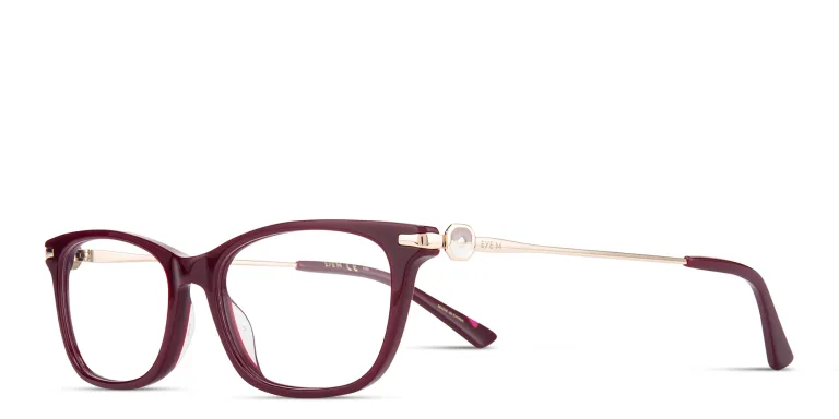 Shop EYE'M Rectangle Eyeglasses in Red online.