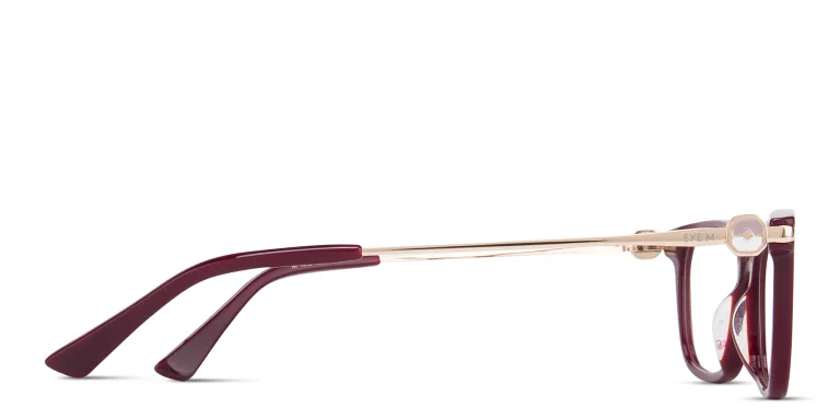 Shop EYE'M Rectangle Eyeglasses in Red online.