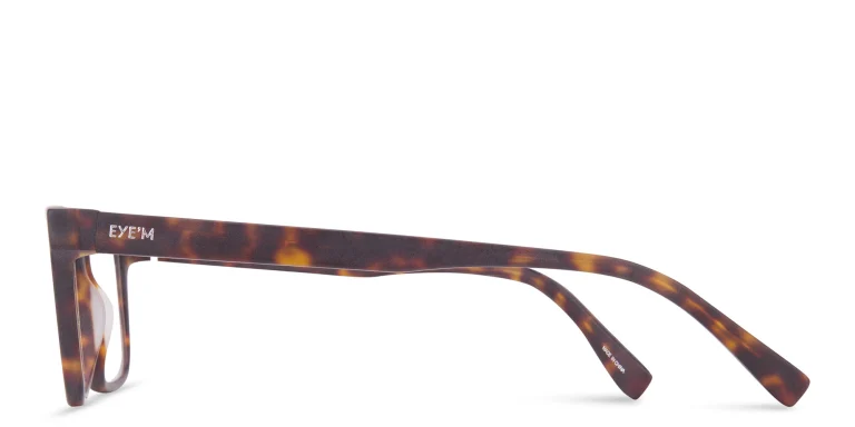 Shop EYE'M Clip-On Rectangle Eyeglasses in Havana online.