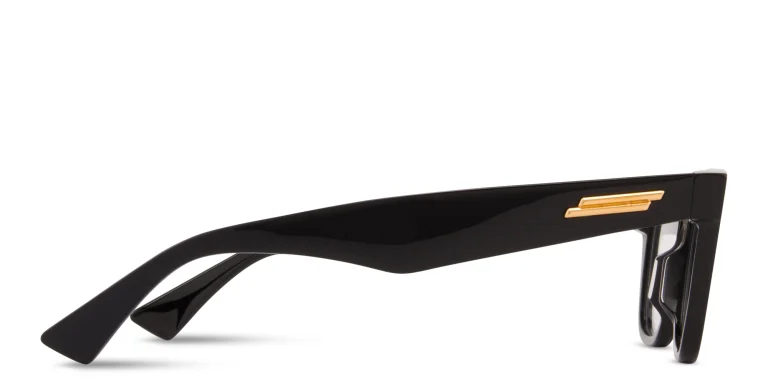 Shop BOTTEGA VENETA Unisex Rectangle Eyeglasses in Black online.