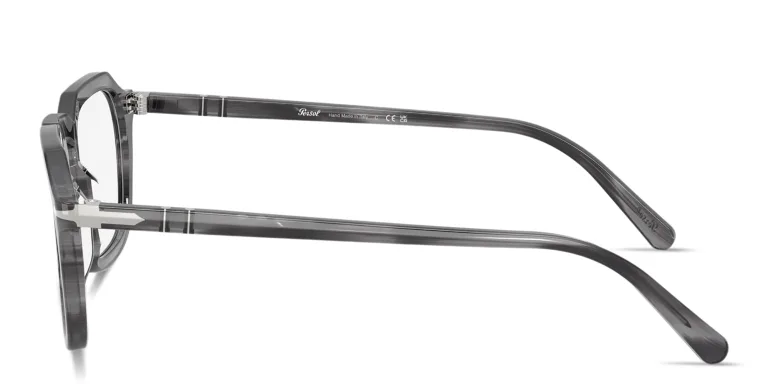 Shop PERSOL Arrow Unisex Square Eyeglasses in Grey online.