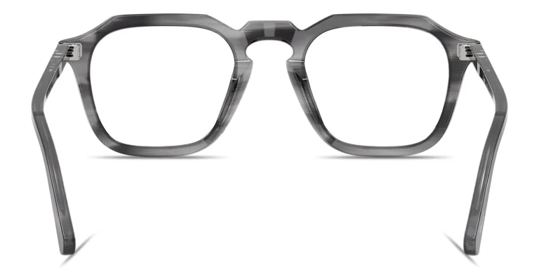 Shop PERSOL Arrow Unisex Square Eyeglasses in Grey online.