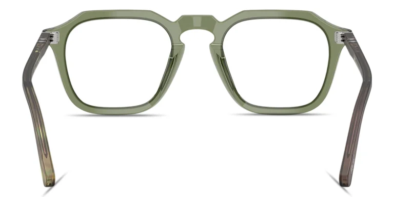 Shop PERSOL Arrow Unisex Square Eyeglasses in Green online.
