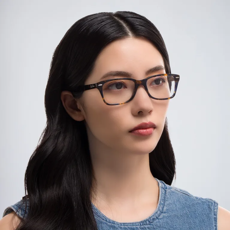 Shop Ray-Ban Unisex Square Eyeglasses in Yellow online.