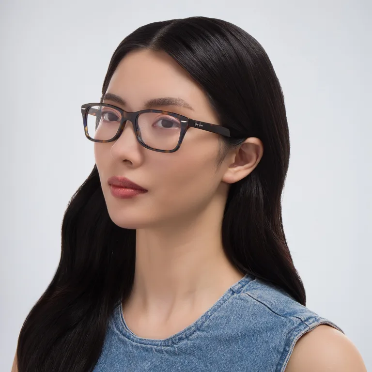 Shop Ray-Ban Unisex Square Eyeglasses in Yellow online.