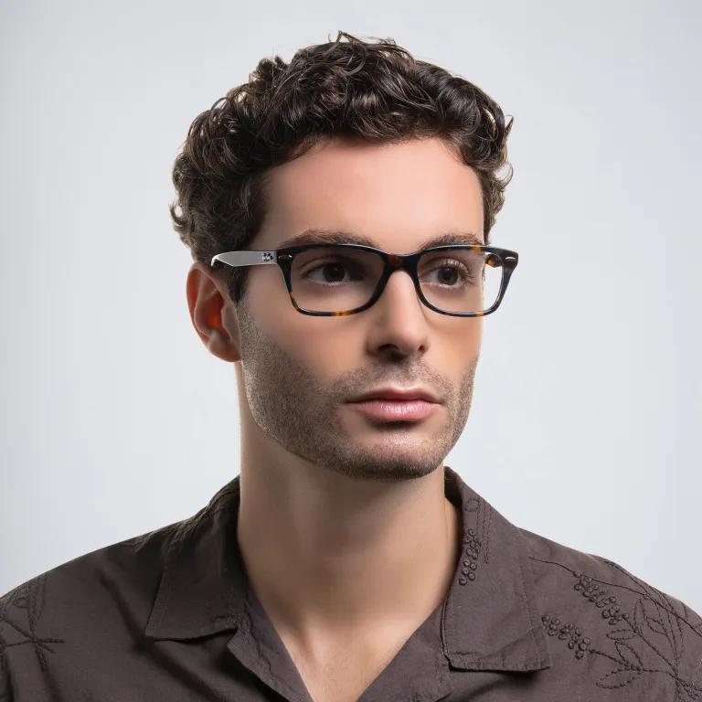 Shop Ray-Ban Unisex Square Eyeglasses in Yellow online.