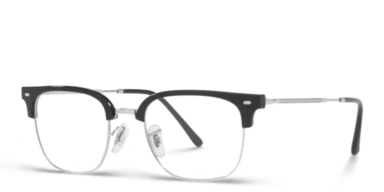 Shop Ray-Ban New Clubmaster Unisex Square Eyeglasses in Black online.