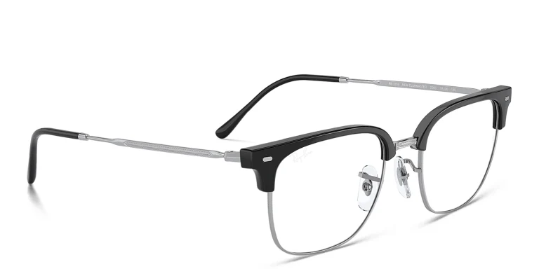 Shop Ray-Ban New Clubmaster Unisex Square Eyeglasses in Black online.