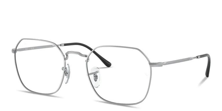Shop Ray-Ban Jim Unisex Irregular Eyeglasses in Silver online.