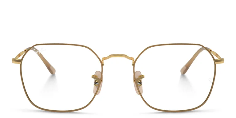 Shop Ray-Ban Jim Unisex Irregular Eyeglasses in Beige online.