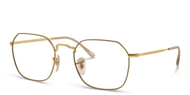 Shop Ray-Ban Jim Unisex Irregular Eyeglasses in Beige online.