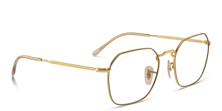 Shop Ray-Ban Jim Unisex Irregular Eyeglasses in Beige online.