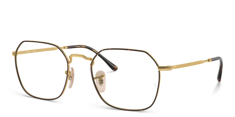 Shop Ray-Ban Jim Unisex Irregular Eyeglasses in Havana online.