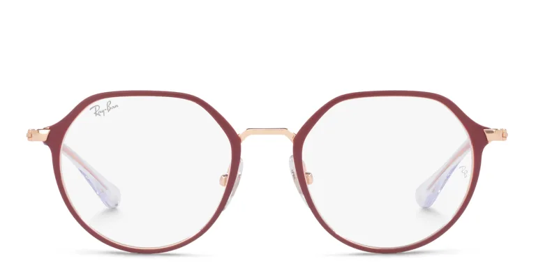 Shop Ray-Ban Junior Kids Irregular Eyeglasses in Red online.