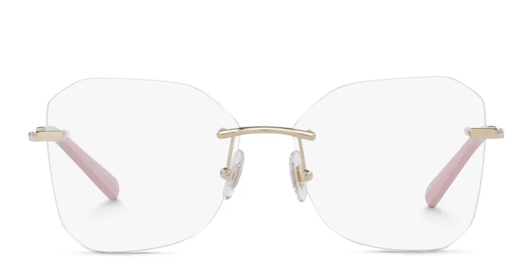 Shop TIFFANY Wide Irregular Eyeglasses in Gold online.