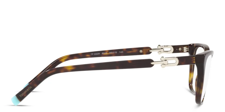 Shop TIFFANY Wide Rectangle Eyeglasses in Havana online.