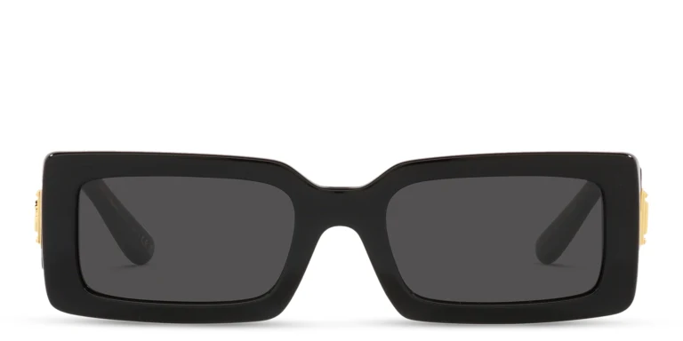 Shop Dolce & Gabbana Rectangle Sunglasses in Black online.