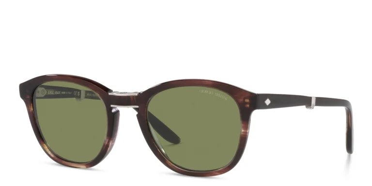 Shop GIORGIO ARMANI Square Sunglasses in Brown online.