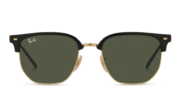 Shop Ray-Ban New Clubmaster Unisex Irregular Sunglasses in Black online.