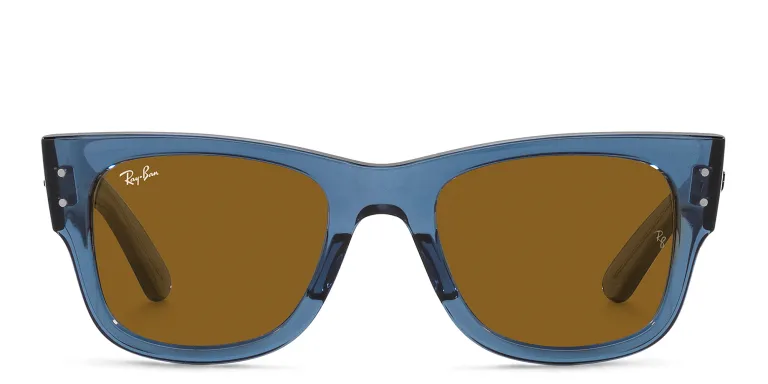 Shop Ray-Ban Mega Wayfarer Unisex Square Sunglasses in Blue online.